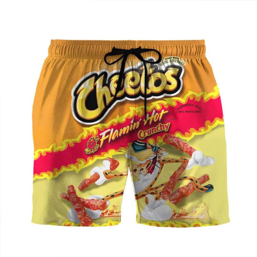 3D Flaming Hot Cheetos Custom Beach Shorts swim trunks men