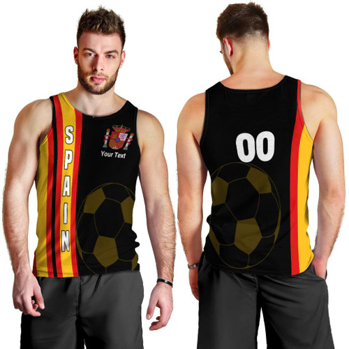 (Custom Personalised) Spain Football 2021 Mens Tank Top Simple Style LT16