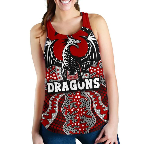 (Custom Personalised) Dragons Women's Racerback Tank St. George Aboriginal A7