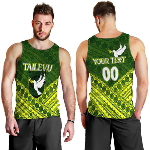(Custom Personalised) Tailevu Rugby Union Fiji Mens Tank Top Tapa Pattern LT12