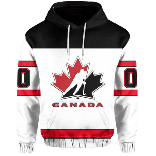 (Custom Personalised And Number) Canada Hockey Hoodie Simple White Style LT6