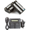 2 Batteries + LCD Dual Rapid Battery Charger for