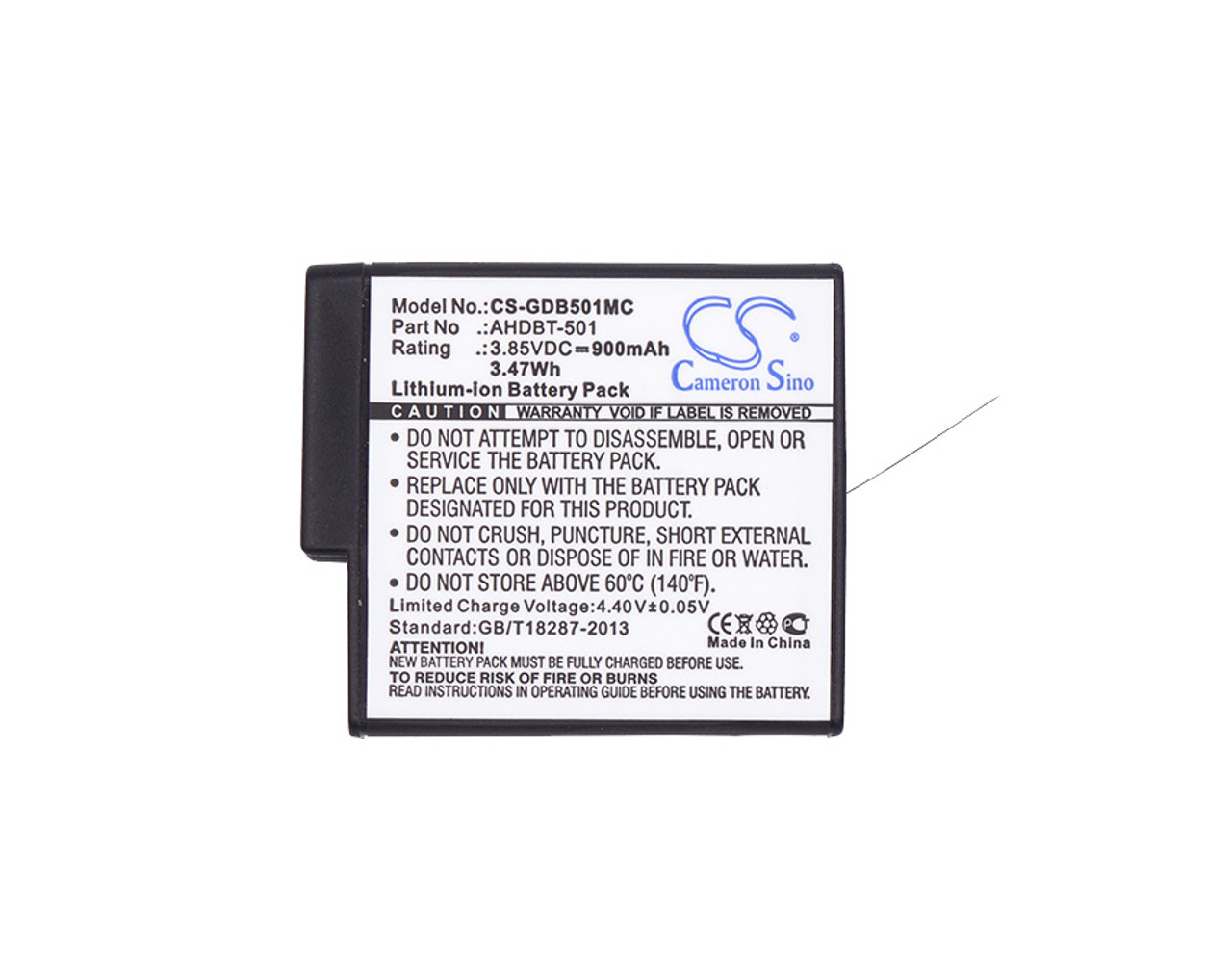 Battery for GoPro CHDHX-501 CHDHX-701 CHDHX-701-RW Hero