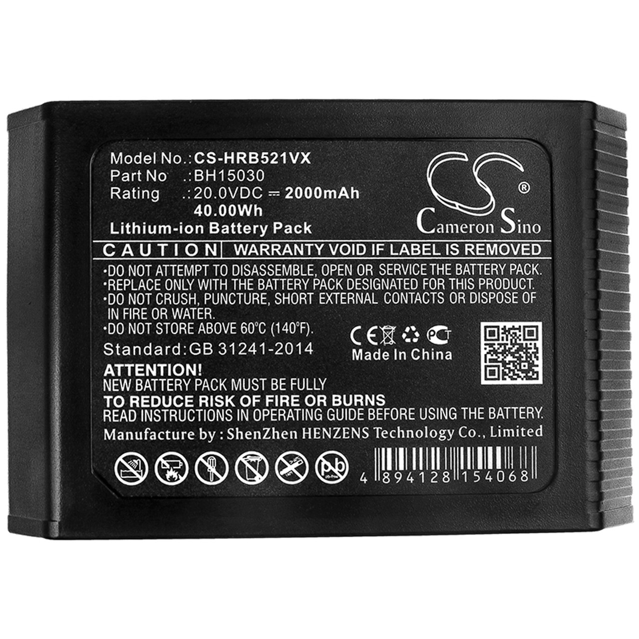Battery for Hoover VAX BH55210 BH15030 BH53350 BH15030C BH15040 BH25040  2000mAh