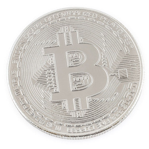 Bitcoin Challenge Coin Silver colored Nickel Plated
