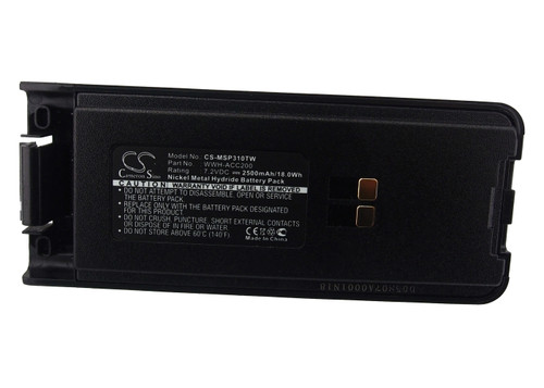 Two-Way Radio Battery for Maxon WWH-ACC200 SP300 SP310 SP320 SP330 SP340 2500mAh