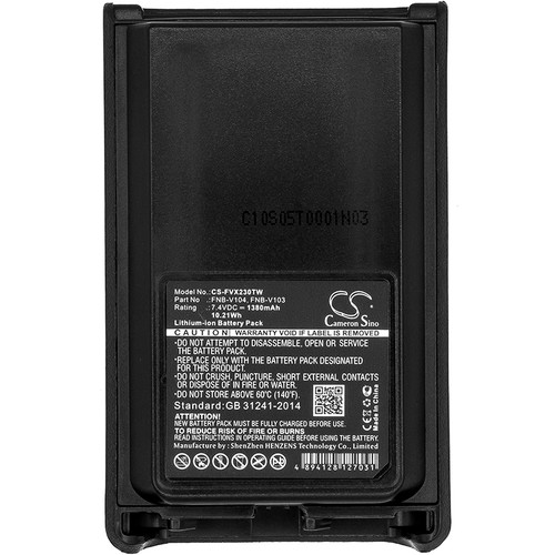 Battery for Vertex FNB-V103 FNB-V103LI FNB-V104 YAESU VX230 VX-231 VX231L VX234 Battery for Vertex FNB-V103 FNB-V103LI FNB-V104 YAESU VX230 VX-231 VX231L VX234