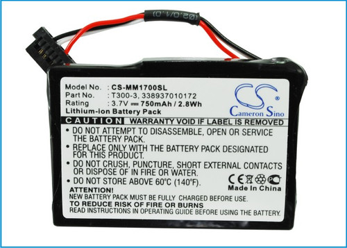 GPS Battery for Magellan 338937010172 T300-3 Maestro 1700 CS-MM1700SL 750mAh