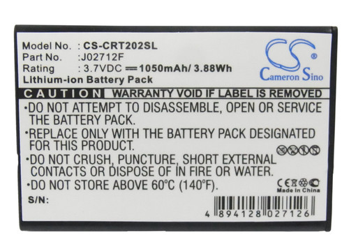 Battery for Creative Vado HD J02712F MP3 Media Player CS-CRT202SL 3.7v 1050mAh