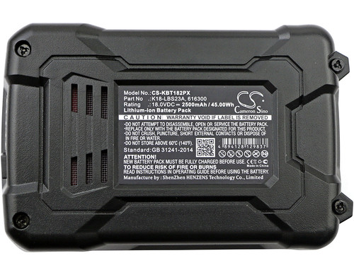 Battery for KOBALT K18-LBS23A K18LD-26A 616300 Power Tool CS-KBT182PX 18V 2500mA