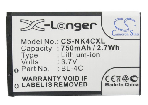 Battery for Nokia 107 108 C2-05 X2 BBK i267 i508 V206 BL-4C BK-BL-4C JB-4C 750mA Battery for Nokia 107 108 C2-05 X2 BBK i267 i508 V206 BL-4C BK-BL-4C JB-4C 750mA