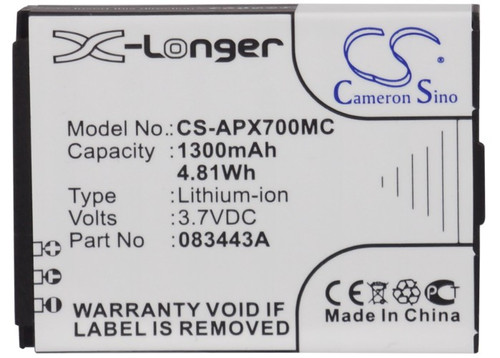 Battery for Actionpro ISAW A1 A2 Ace A3 X7 083443A Camera CS-APX700MC 1300mAh