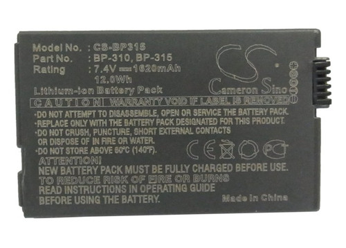 Battery for Canon DC51 IXY DVM5 MVX4i Optura 600 BP-310 BP-315 CS-BP315 1620mAh