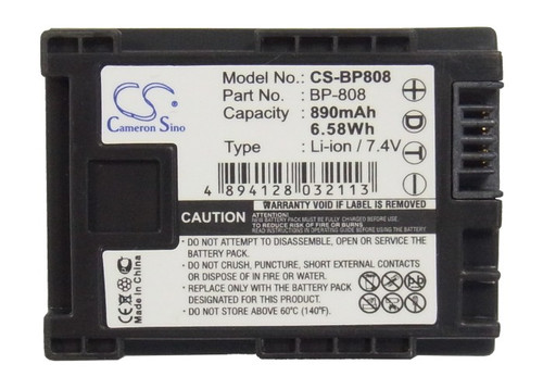 Battery for Canon FS10 FS100 FS11 FS40 FS400 VIXIA HF21 2740B002 BP-808 890mAh Battery for Canon FS10 FS100 FS11 FS40 FS400 VIXIA HF21 2740B002 BP-808 890mAh