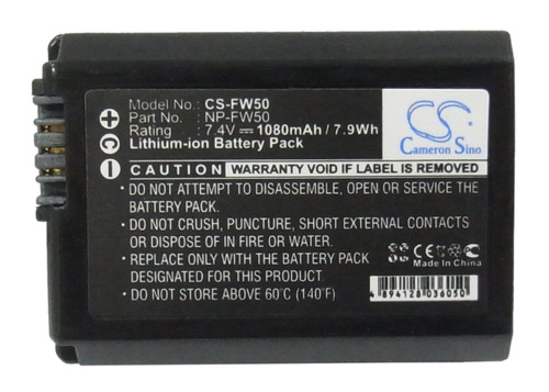 Battery for Sony Alpha 33 SLT-A35 A3000 A5000 A6000 NEX-3 NEX-5 SLT-A37 NP-FW50