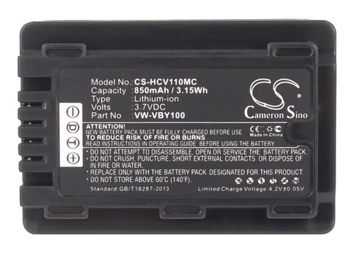 Battery for Panasonic HC-V110 HC-V110G HC-V110K HC-V110P HC-V201 VW-VBY100 850mA Battery for Panasonic HC-V110 HC-V110G HC-V110K HC-V110P HC-V201 VW-VBY100 850mA