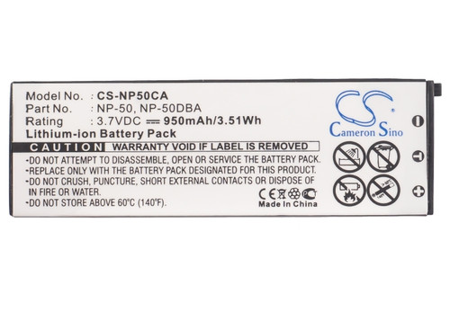 Battery for Casio Exilim EX-V7 EX-V7SR EX-V8 EX-V8SR NP-50 NP-50DBA CS-NP50CA Battery for Casio Exilim EX-V7 EX-V7SR EX-V8 EX-V8SR NP-50 NP-50DBA CS-NP50CA