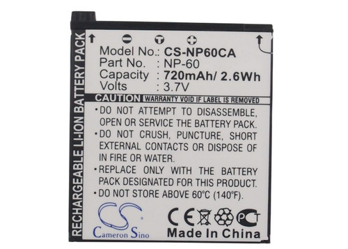 Battery for Casio Exilim EX-FS10 EX-S10 EX-Z90 EX-Z20 EX-Z80 EX-Z9 NP-60 NP60