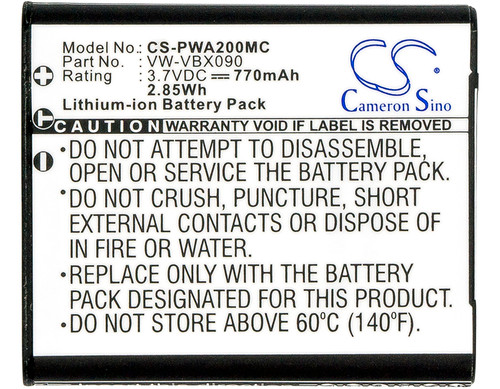 Battery for Panasonic HX-WA03 HX-WA2 HX-WA20 VW-VBX090 VW-VBX090E VW-VBX090E-W