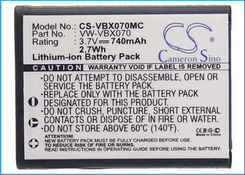 Battery for Panasonic HX-DC3 HX-W2 HX-WA20 VW-VBX070 VW-VBX070GK VW-VBX070-W