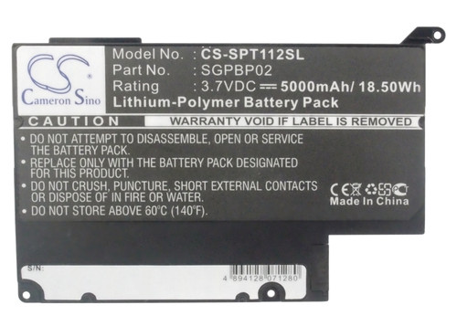 Battery for Sony SGPT111CN SGPT112CN Tablet S1 S2 SGPBP02 CS-SPT112SL 3.7v 5000