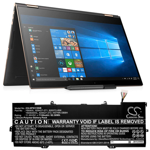 Battery for HP Spectre X360 928372-856 928427-271 928427-272 HSTNN-DB8H YB06XL Battery for HP Spectre X360 928372-856 928427-271 928427-272 HSTNN-DB8H YB06XL