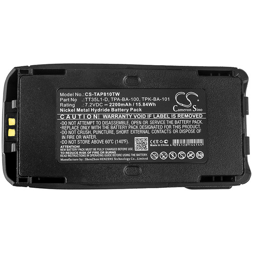 Battery for Tait TP8100 TP8115 TP9300 TPA-BA-100 TPK-BA-100 TT35L1-D 2200mAh