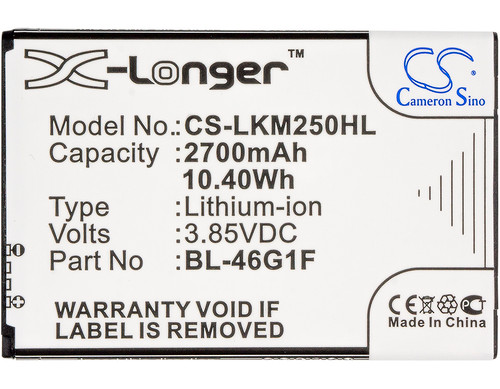 Battery for LG Grace Harmony X400 M257 K10 M250N K121S K20 K425 K428 BL-46G1F Battery for LG Grace Harmony X400 M257 K10 M250N K121S K20 K425 K428 BL-46G1F