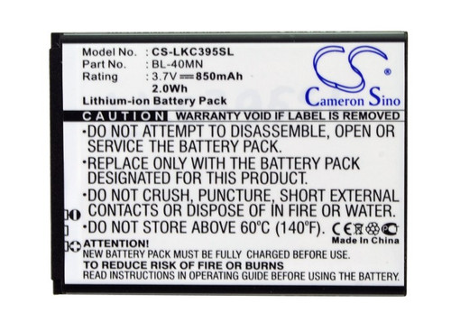 Battery for LG Extravert 2 Freedom II Xpression AT&T Sprint BL-40MN EAC61700902 Battery for LG Extravert 2 Freedom II Xpression AT&T Sprint BL-40MN EAC61700902