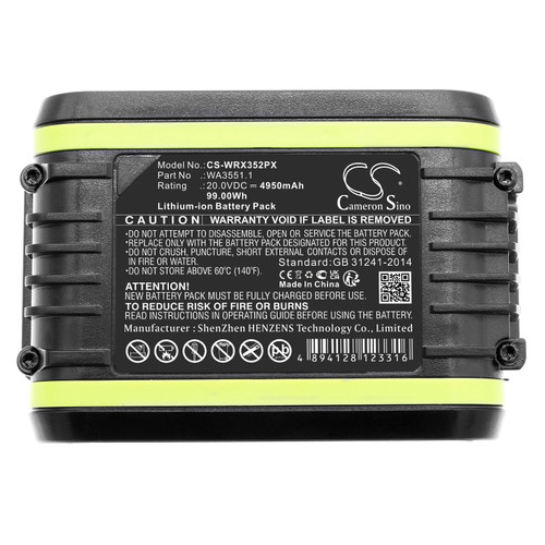 Battery for Worx RD2871 WA3551 WA3551.1 WA3572 Rockwell RK1806K2 WG163 4950mAh Battery for Worx RD2871 WA3551 WA3551.1 WA3572 Rockwell RK1806K2 WG163 4950mAh