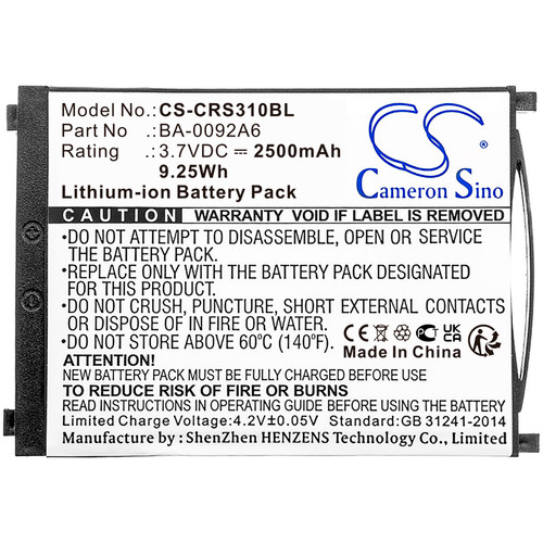 Battery for CipherLAB RS31 BA-0092A6 Barcode Scanner CS-CRS310BL 3.7v Li-ion