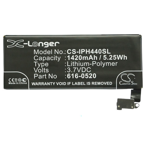 Battery for Apple iPhone 4G 32GB 616-0512 616-0520 616-0521 GB-S10-423482-0100