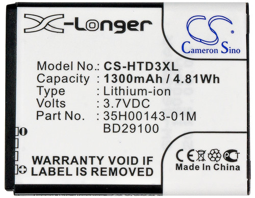 Battery for HTC T-Mobile AT&T 35H00143-01M 35H00154-01M BA S460 S540 BD29100 Battery for HTC T-Mobile AT&T 35H00143-01M 35H00154-01M BA S460 S540 BD29100