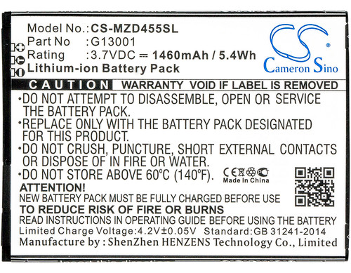 Replacement Battery for NAVON G13001 MD455 CS-MZD455SL 3.7V Li-ion Mobile Phone