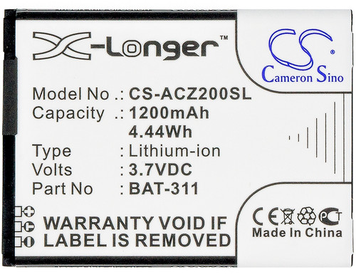 Battery for Acer BAT-311 1ICP5/43/55 KT.0010S.011 Liquid Z200 M220 Z220 Duo