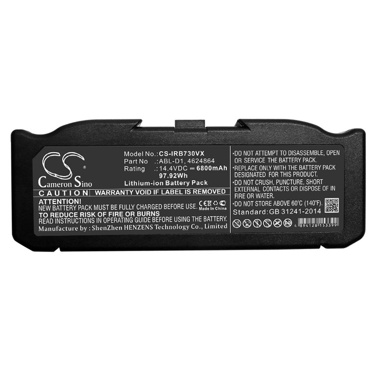 High Capacity Battery for iRobot ABL-D1 4624864 7150 Roomba 5150 6800mAh 97Wh