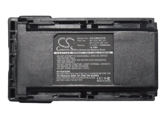 Battery for Icom BJ-2000 BP-230 BP-231 BP-232 IC4011 IC-A14 IC-F14 IC-F15 IC-F16