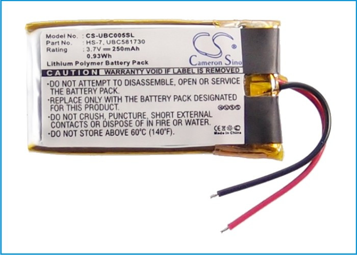 Wireless Headset Battery for Ultralife HS-7 UBC581730 UBC005 UBC581730 UBP005