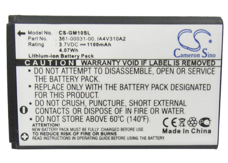 Battery for Garmin 010-10840-00 IA4V310A2 Xplova G3 Mobile 10 10x GPS10 1100mAh