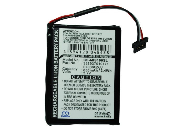 Battery for NAVMAN 07836Q5JJ 338937010171 Spirit S100 S100T S150 GPS 3.7V 650mAh