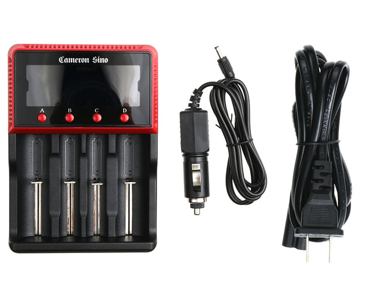 Battery Charger for 10440 18500 25500 26650 14650 AA AAA w/US Power Cable + Car