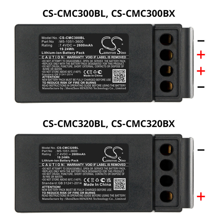 Battery for Cavotec M9-1051-3600 EX MC-3 MC-3000 M5-1051-3600 CS-CMC300BL 2600mA