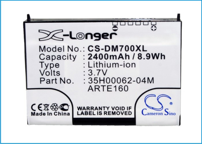 Big Battery for O2 XDA Orbit Qtek G200 35H00062-04M ARTE160 2400mAh w/Back Cover