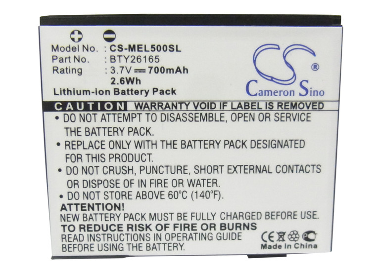 Battery for Emporia Elson EL500 Mobistel BTY26165 Pocket PDA CS-MEL500SL 700mAh