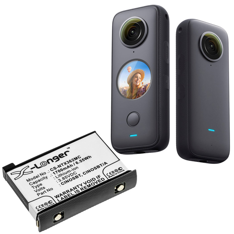 Battery for Insta360 One X2 CINOSBT CINOSBT/A Camera CS-NTX362MC 3.85v 1700mAh