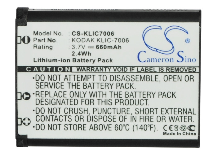 Battery for RICOH SL-58 SL-68 Kodak M200 M883 X53 X54 KLIC-7006 LB-012 DS-6365