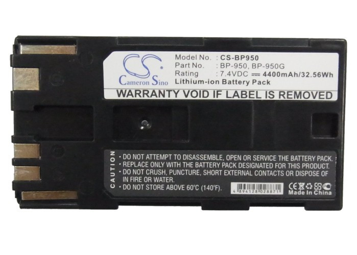 Battery for Canon XL2 ES-4000 G10 G1000 GL1 GL2 G1S XL1S BP-950 BP-950G 4400mAh