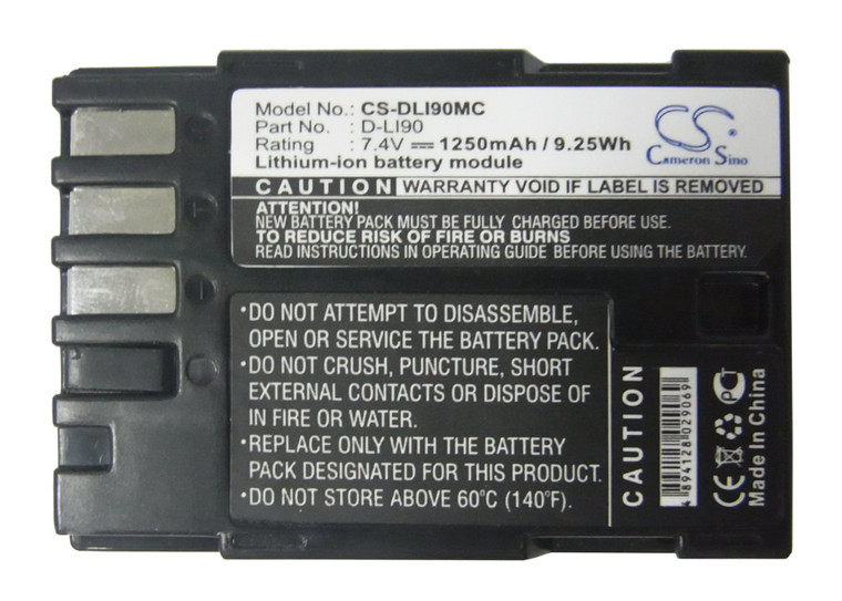 Battery for PENTAX 645D 645Z K01 K-01 K-1 K-3 K3II K5 K-5 II IIS K-7 K-7D D-LI90