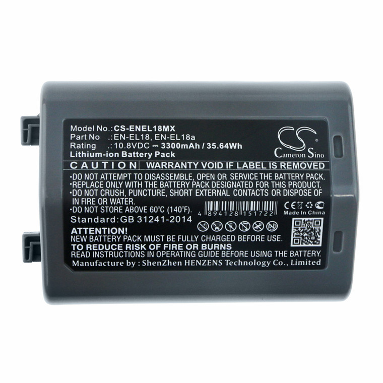 Battery for Nikon D5 D500 D800 D800E D810 D810A D850 EN-EL18 EN-EL18a 3300mAh