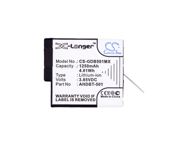 Battery for GoPro AABAT-001 Hero 5 6 7 Black 601-27537-000 AHDBT-501 1250mAh
